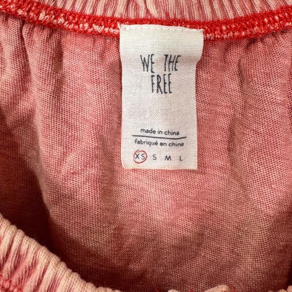 Free People Love Letter Ruffled Tube Top XS Off Shoulder Coral We The Free Boho - Picture 7 of 9
